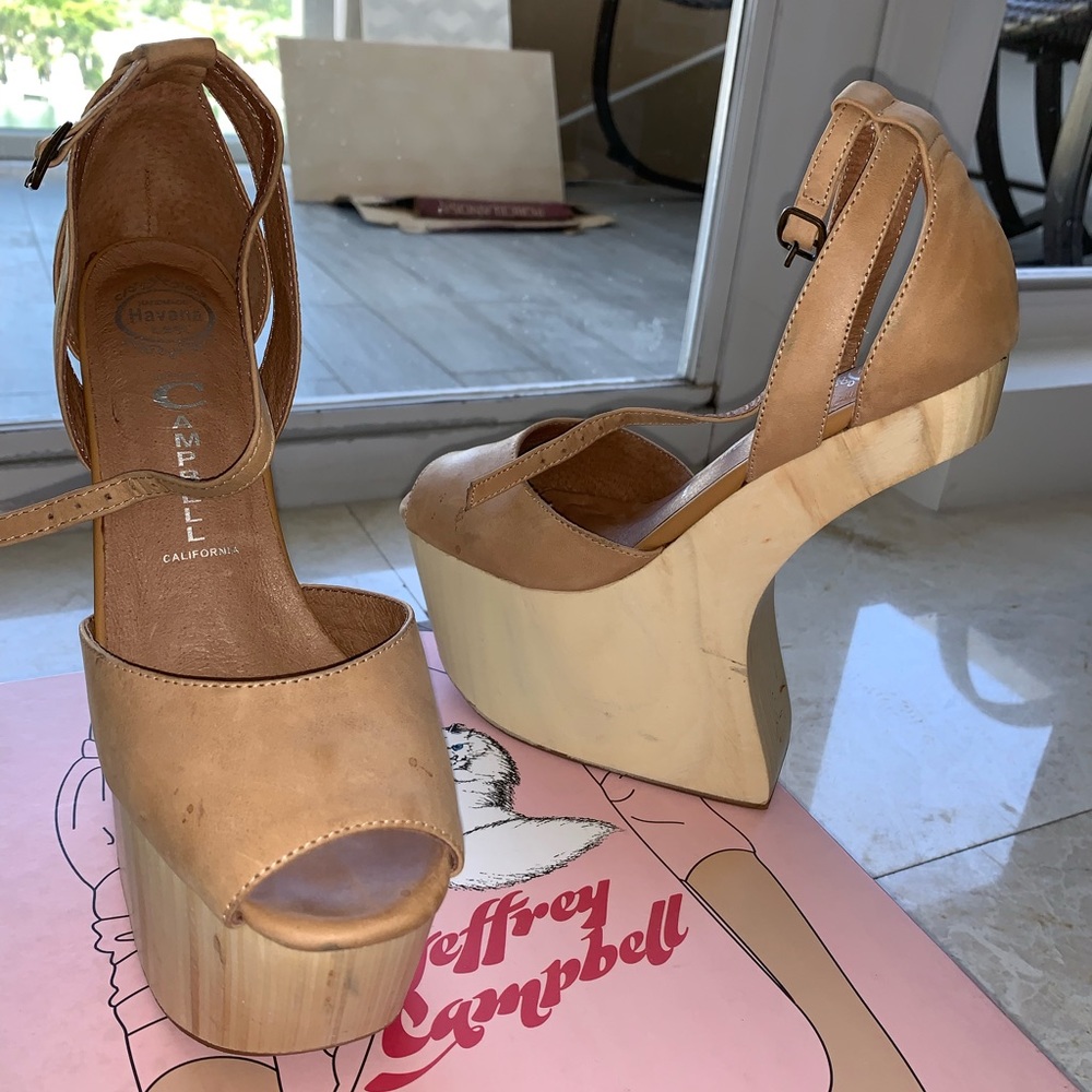 Jeffrey Campbell Nude Heel Less Platform Shoes